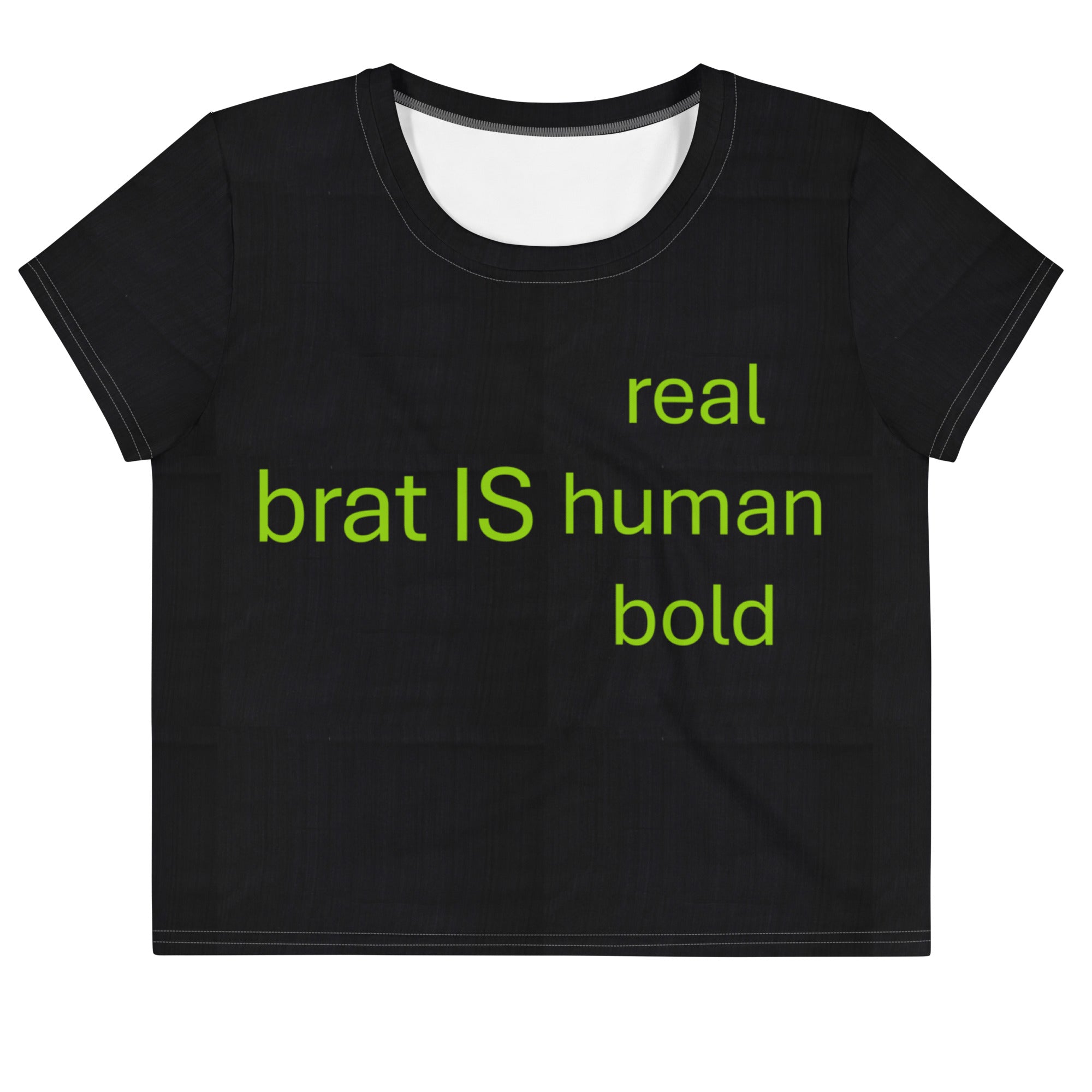 Streetwear Brat Green Crop Top. Party Crop Tee. Activewear or Runners' Top. Brat IS Real by WickedYo.